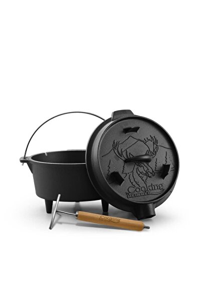 FOXMAG24 2-in-1 Pure Cast Iron Cauldron with Lid, 37x18cm, 12L Capacity, 63554