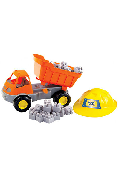 By TGA Set basculantă cu cască și blocuri de construcție 32 x 26 x 18 cm port...