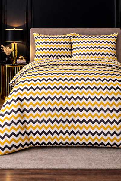 MORE HOME Double Duvet Cover Set + 2 Pillowcase (Bed Sheet Missing) Zigzag