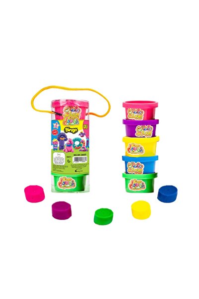 Bingo Creative Doh Clay Toy Box for Kids – Set of 5 Small Pieces in Pink, Pur...