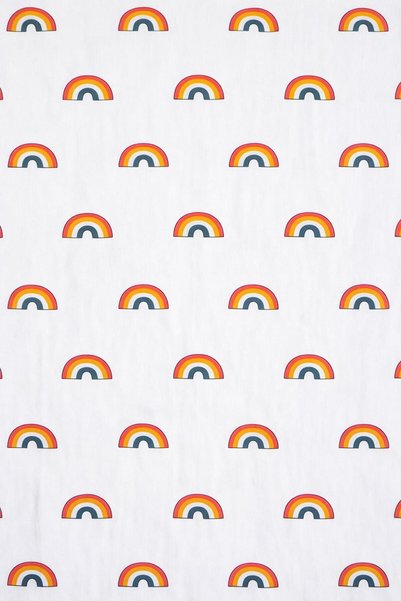 GÜRPAMUK HOME & BABY High Quality, 100% Cotton Piece Set for Girls-Boys-Baby-Child Duvet Cover Set 100X150Cm White/Rainbow