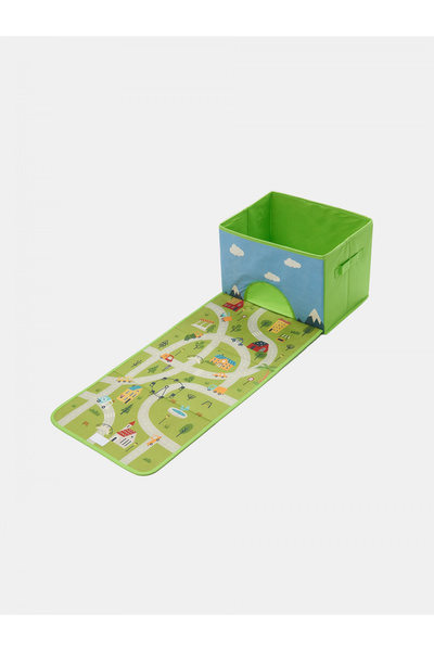 OEM Κουτί αποθήκευσης 2 σε 1, με επιφάνεια παιχνιδιού 38x25x25εκ, 38 εκ. Πράσινο