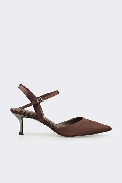Elle Shoes Kahve Kadın Klasik Topuklu Ayakkabı