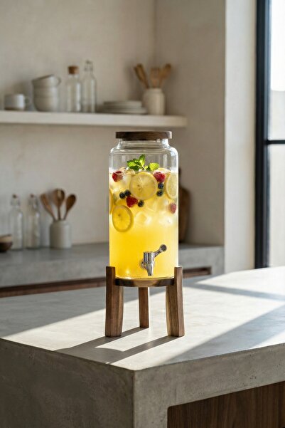 ACAR Arlina Akasya Ağacı Ayaklı Cam Sebil - 4 Lt