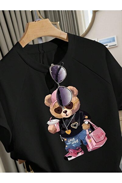 kahire AYI PEMBE ÇANTA Baskılı Premium Oversize Takım