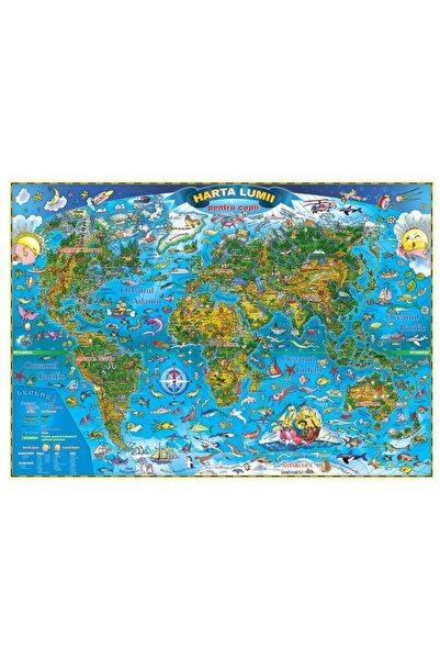 Eurodidactica Harta lumii pentru copii (1400x1000 mm), fara sipc