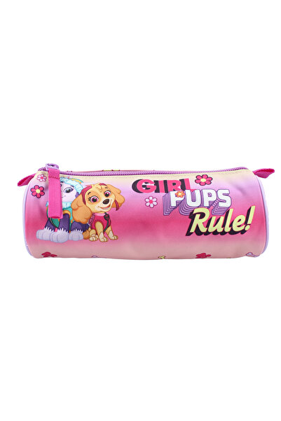 PAW PATROL Cylindrical pencil case 1 zipper, unlined Skye Girl Pups Rule, 21x...