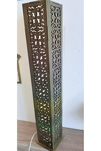 Andifli Dizayn Otantik 3D Lazer Kesim Ahşap Lambader - El Boyaması Dekoratif ...