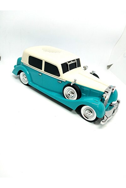 GoldKama 1930s Nostaljik Klasik Araba Bluetoothlu AUX Radyo Hoparlör Işıklı Far Dekoratif Hediyelik