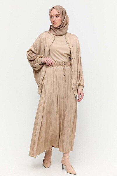 Setrms Kraşlı Saten Etek