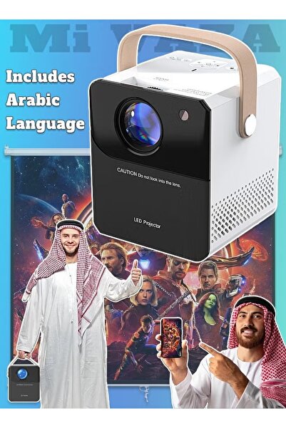 Mi VAZA جهاز عرض محمول يعمل بتقنية الواي فاي ونظام أندرويد بدقة Full HD مع خا...