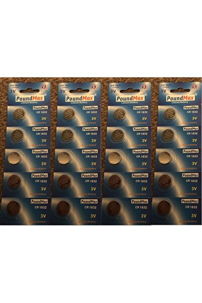 PoundMax 20 adet 1632 CR1632 DL1632 3V Lityum Düğme Pil