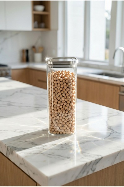 ACAR Arlina Stainless Steel Glass Jar with Lid - 25 cm