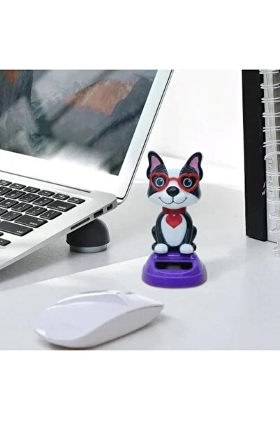 Tahtakale Dünyası Güneş enerjili Sallanan Sevimli Gözlüklü Köpek Torpido Ofis...