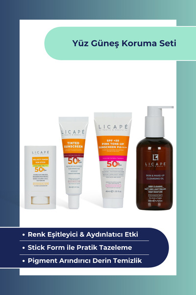Licape Yüz Güneş Koruma Seti | Stick Güneş Kremi + Tinted Renkli Krem + Pink ...