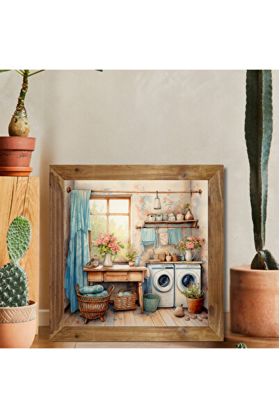 Tuba Decor Ξύλινο τετράγωνο πλαίσιο για επιτραπέζιο πλυντήριο ρούχων