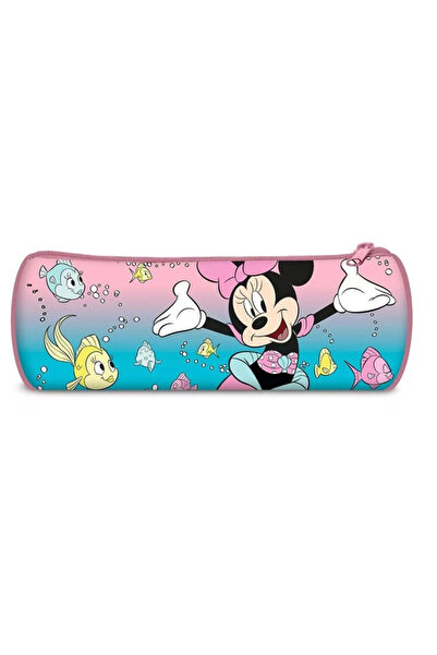 Minnie Mouse Cylindrical pencil case 1 zipper, unlined Mermaid, 22x8x8 cm Pink