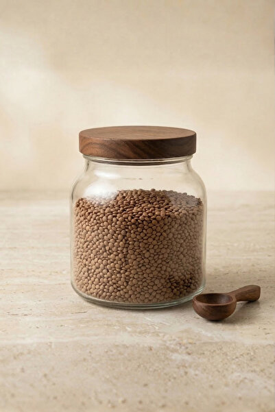 Sevinse Home Arden 2000 ml Glass Jar with Acacia Lid – Large Size Food Storag...