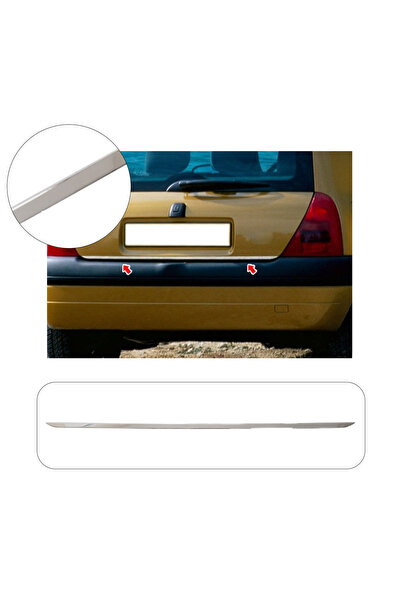 BRSPLAST Renault Clio 2 Uyumlu 1999-2006 Krom Bagaj Alt Çıtası Paslanmaz Çelik