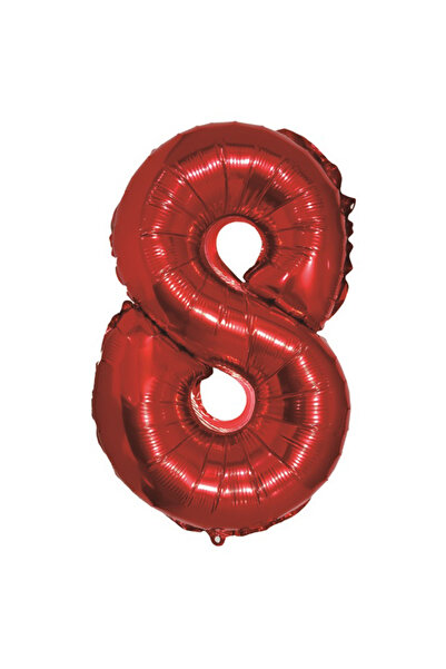Mirific Party Party Balloon, Red Foil, 40 cm, Number 8