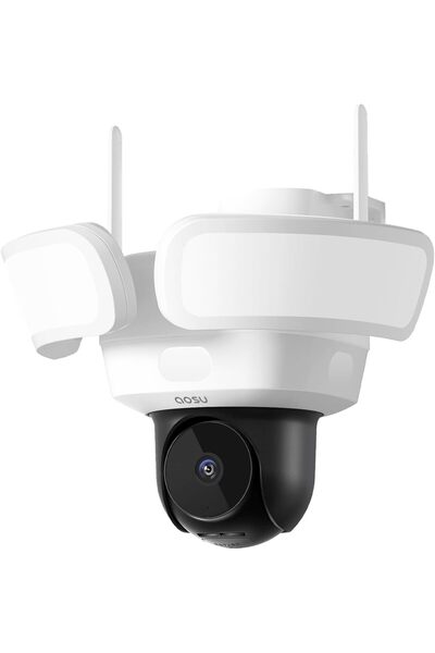 AOSU كاميرا مراقبة خارجية بأسلاك ، بدقة 3K UHD، تغطية 360 درجة، تسجيل على مدا...