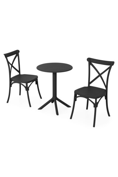 Maison Mex Set mobilier gradina/terasa 2 scaune si masa CIRCLE/SUCCOR, antracit