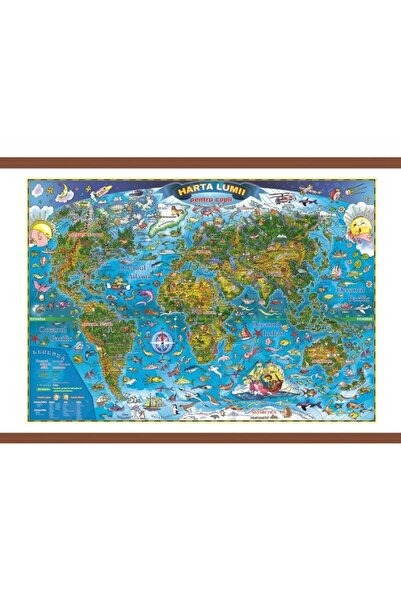 Eurodidactica Harta lumii pentru copii (700x500mm), harti cu si