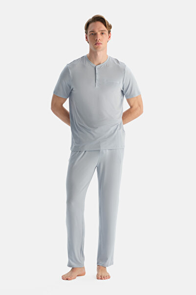 Dagi Σετ μπλουζάκι και παντελόνι Ice Blue Patchwork Cool Touch