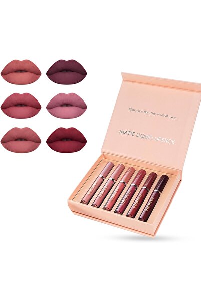 JANIWA Vegan Velvet Matte Liquid Lipstick Set (6 Pcs) - SET B