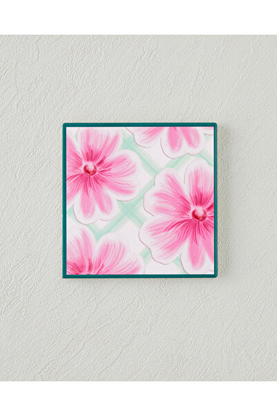 English Home Bright Floral Seramik Bardak Altlığı 11x11 cm Pembe