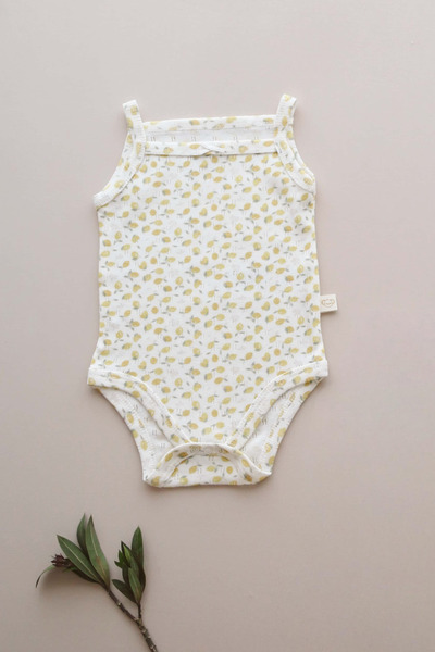 Oh La La Koala For Little Ones Limon Printed Baby Bodysuit with String Straps