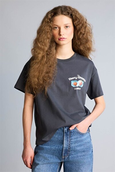 DeFacto Women's T-Shirt G8991Ax/Ar191 Anthracite