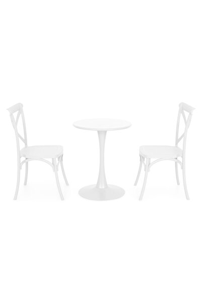 Maison Mex Set mobilier gradina/terasa 2 scaune si masa PLEZURO/SUCCOR, alb