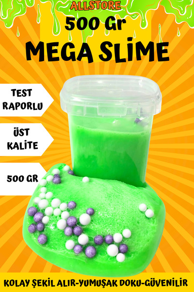 ALLStore MEGA SLİME 500 GR YEŞİL JUMBO BOY TEST RAPORLU