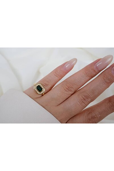 ATELİER TUĞBA خاتم YZK314 عتيق الطراز على شكل مربع قابل للتعديل