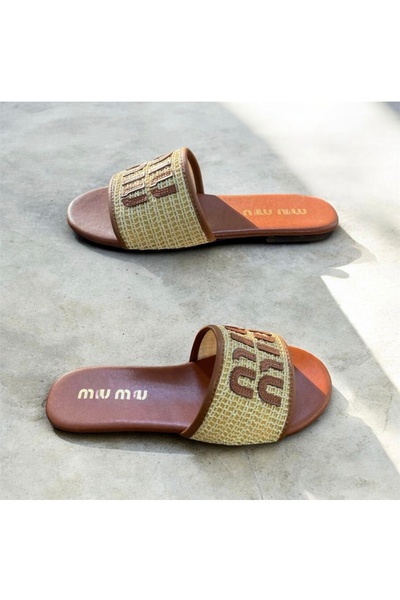 YUNUSTERLİK63 Wicker Tan Slipper
