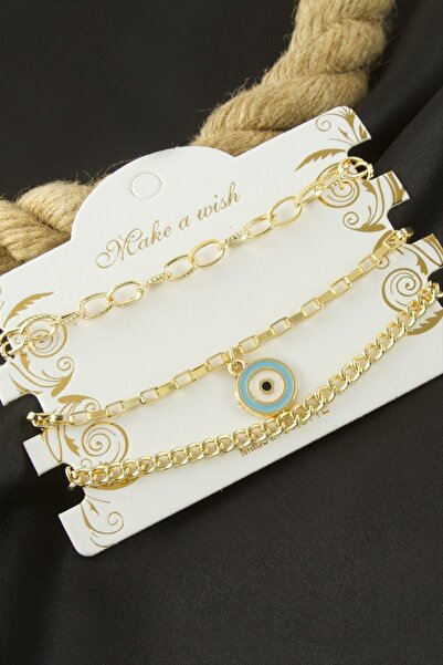 Bijuteri Net Nazar Chain Bracelet 3 Pieces