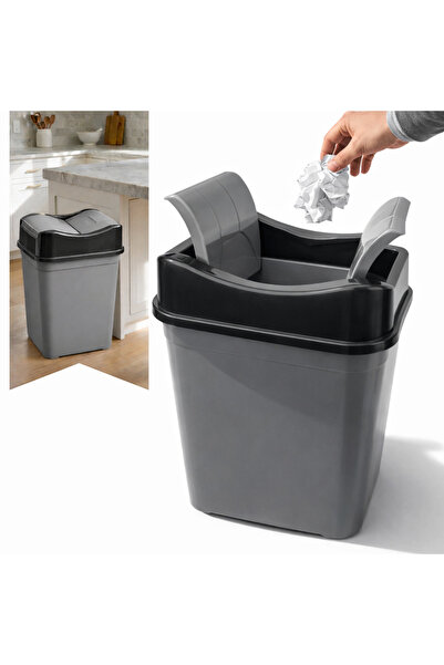 Salestore.ro 35L Trash Can with Flip Lid, Kitchen, Bathroom Trash Can, 53 x 3...