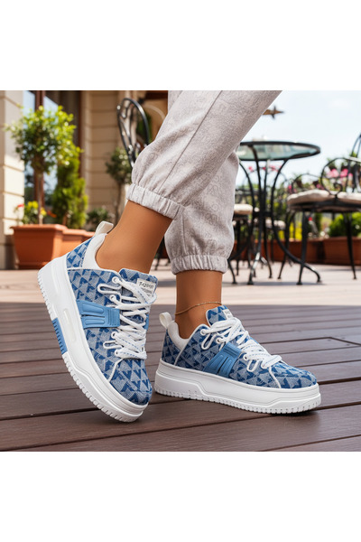 PREMIO PRIVE BRAND Sneakersi Dama Albastri din Denim