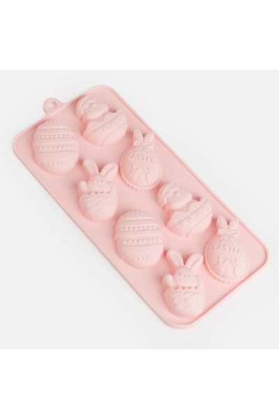 OEM Formă de silicon cu 8 modele de ouă și iepurași 10.5x21cm