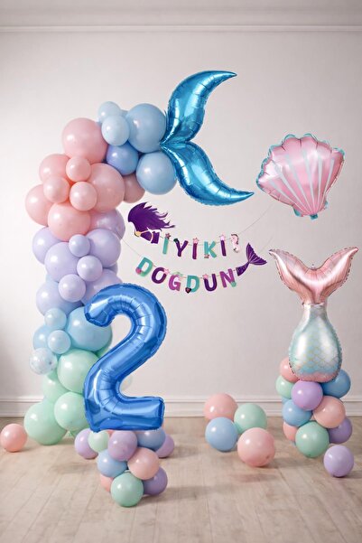 Patladı Gitti Set de decorațiuni cu baloane pentru ziua de naștere de 2 ani c...