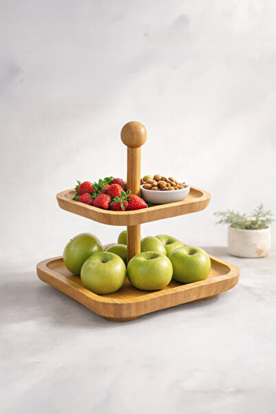 Onetick حامل عرض مربع من طابقين B بامبو |   كورا حواف أسطوانية ك |   هدايا تذ...