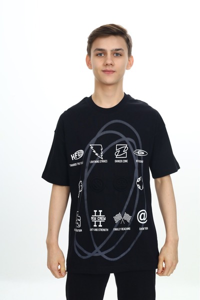 Bisiklet yaka Kısa Kol Erkek Çocuk T-shirt