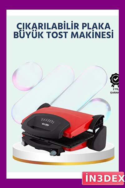 İN3DEX 2000 Watt Toast and Grill Appliance with Removable Plates