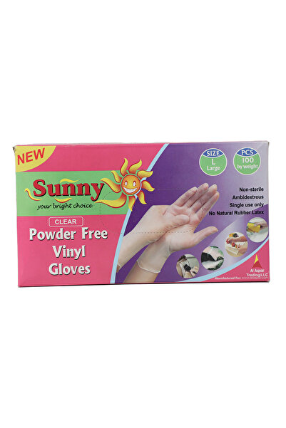 Sunny VINYL GLOVES LARGE POWDERFREE 100S