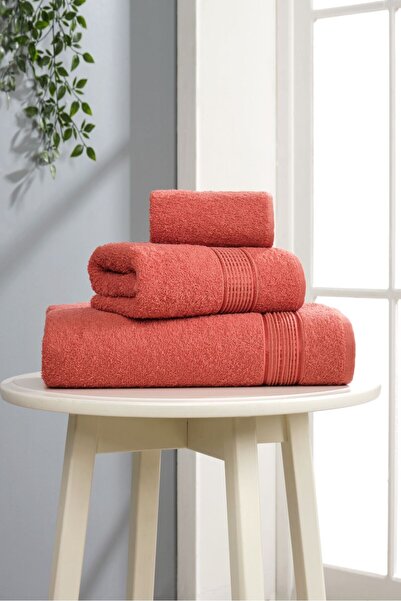 Bykutlay Cotton Pieces Ezgi Series 3-Piece Towel Set (30X45,50X90,70X140)