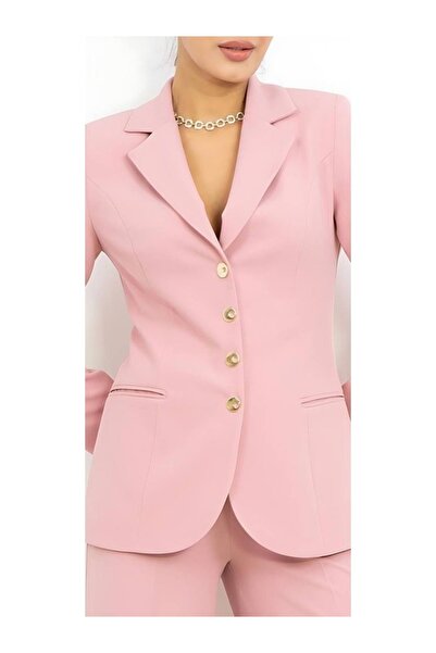 Dorne Moda Çentikli Yakalı Blazer Ceket Pantolon Takım