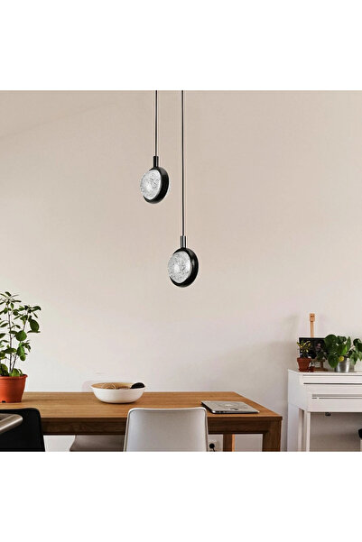 Grecia Elegant Prime pendant light, double black with 3 color-changing lights...