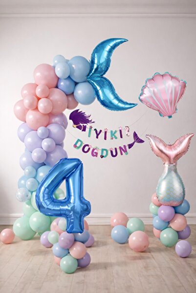 Patladı Gitti Set de decorațiuni cu baloane pentru ziua de naștere de 4 ani c...