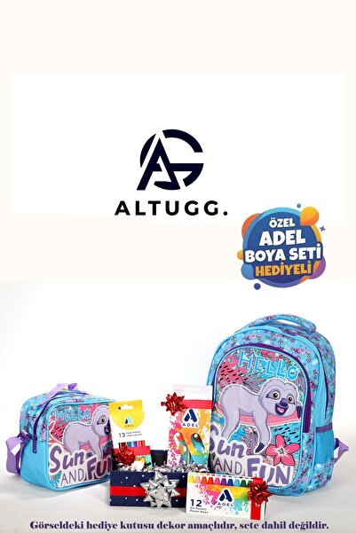 Adel Tembel Hayvan Kız Çocuk Okul Çanta Seti Sırt Çantası + Beslenme Çantası ...